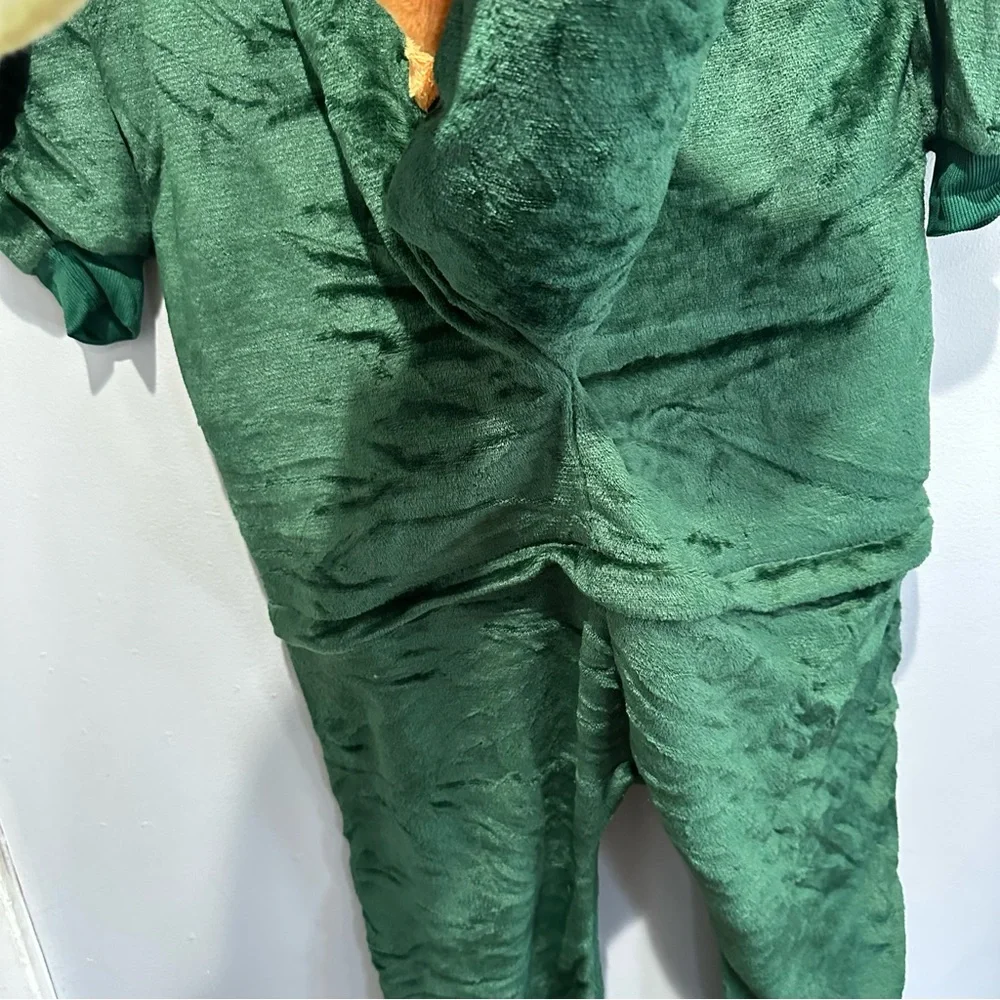 Green Dinosaur Onesie Costume Cosplay Cozy Size Medium - Picture 12 of 14